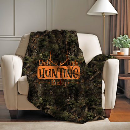 Dad's Little Hunting Buddy Camo Blanket