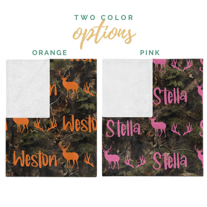 Personalized Camo Deer Blanket