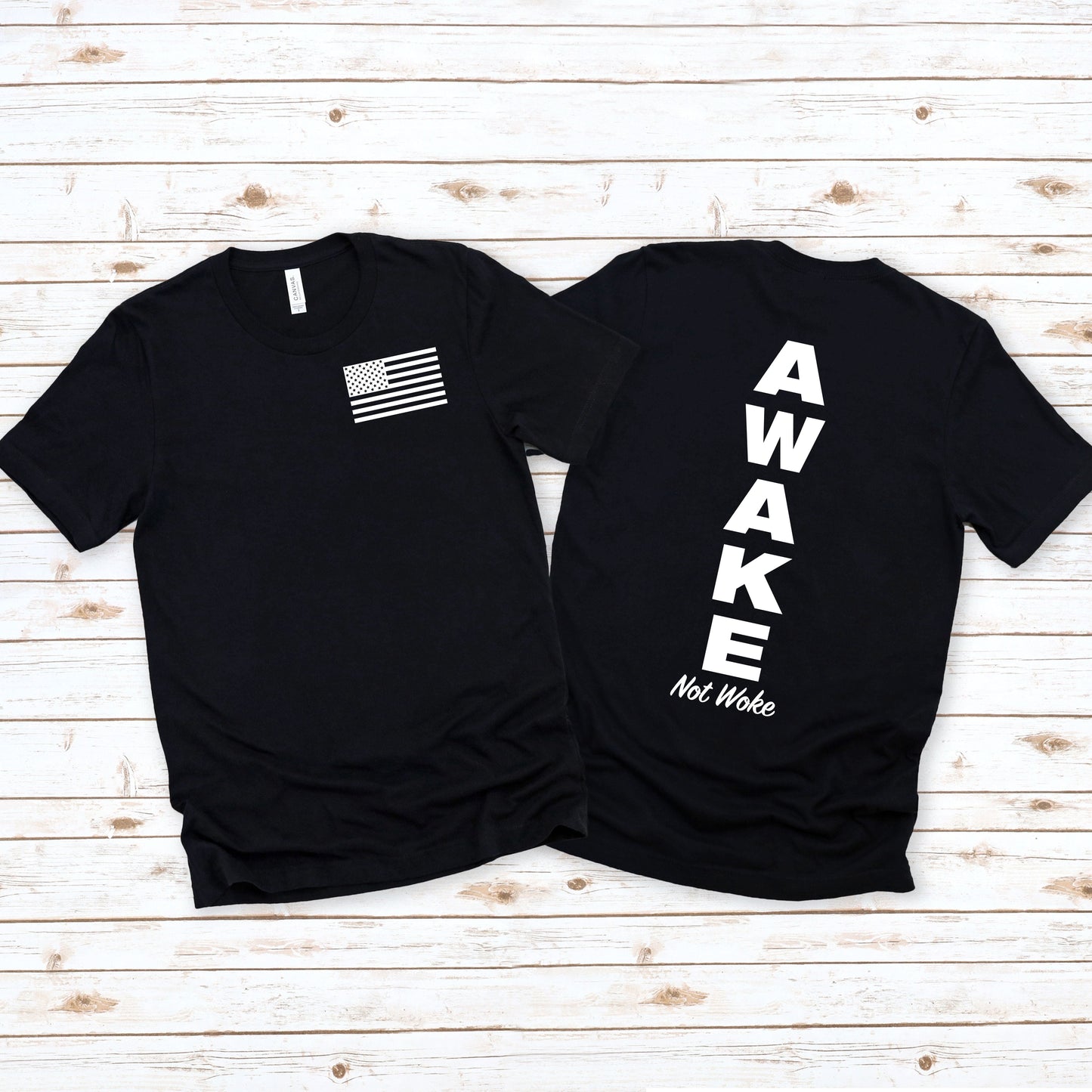 Awake Not Woke Vertical T-shirt