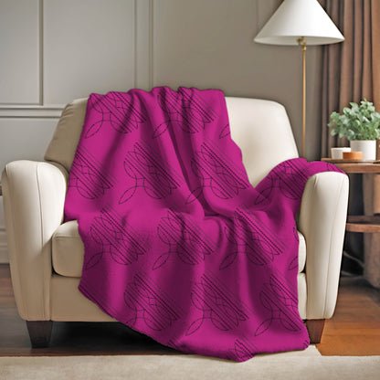 Boot Stitch Pattern Blanket - Pink