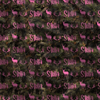 Personalized Camo Deer Blanket