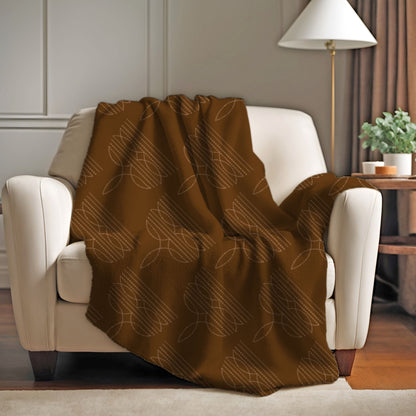 Boot Stitch Pattern Blanket - Brown