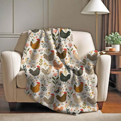 Floral Chickens Blanket