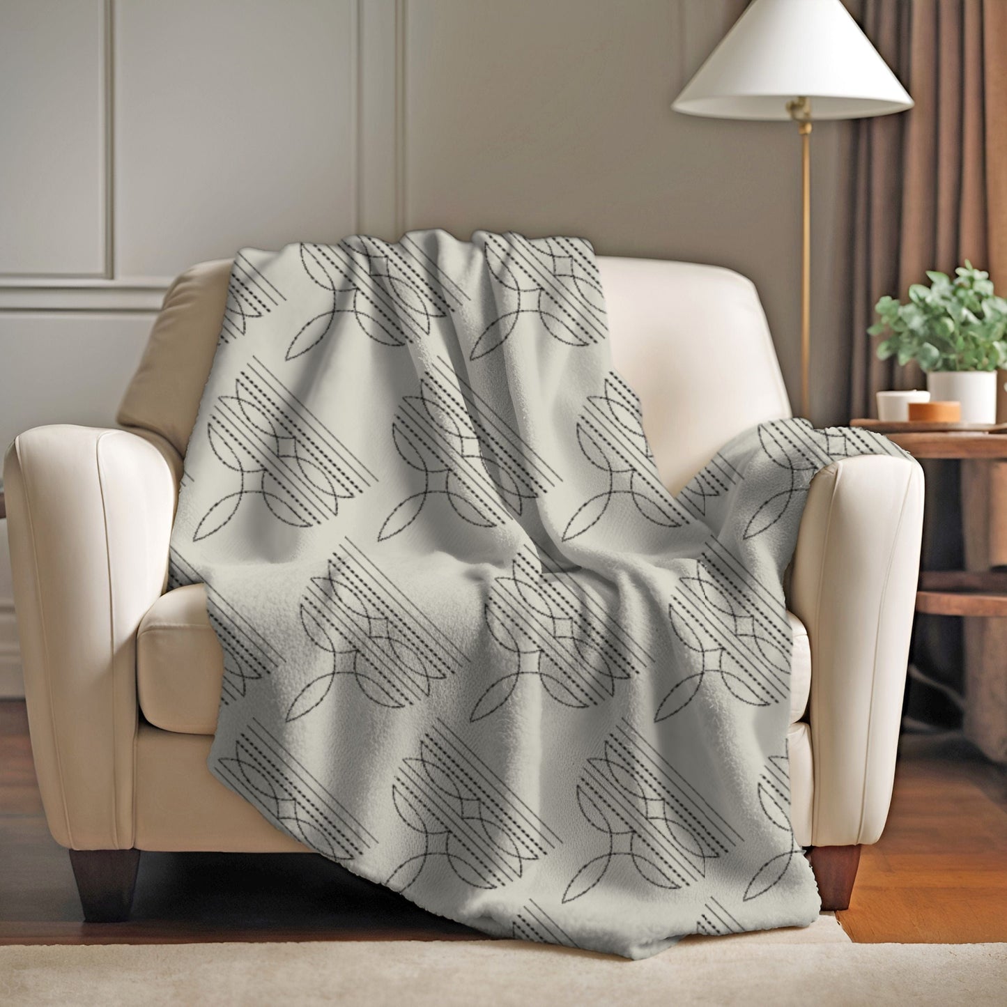 Boot Stitch Pattern Blanket - Beige