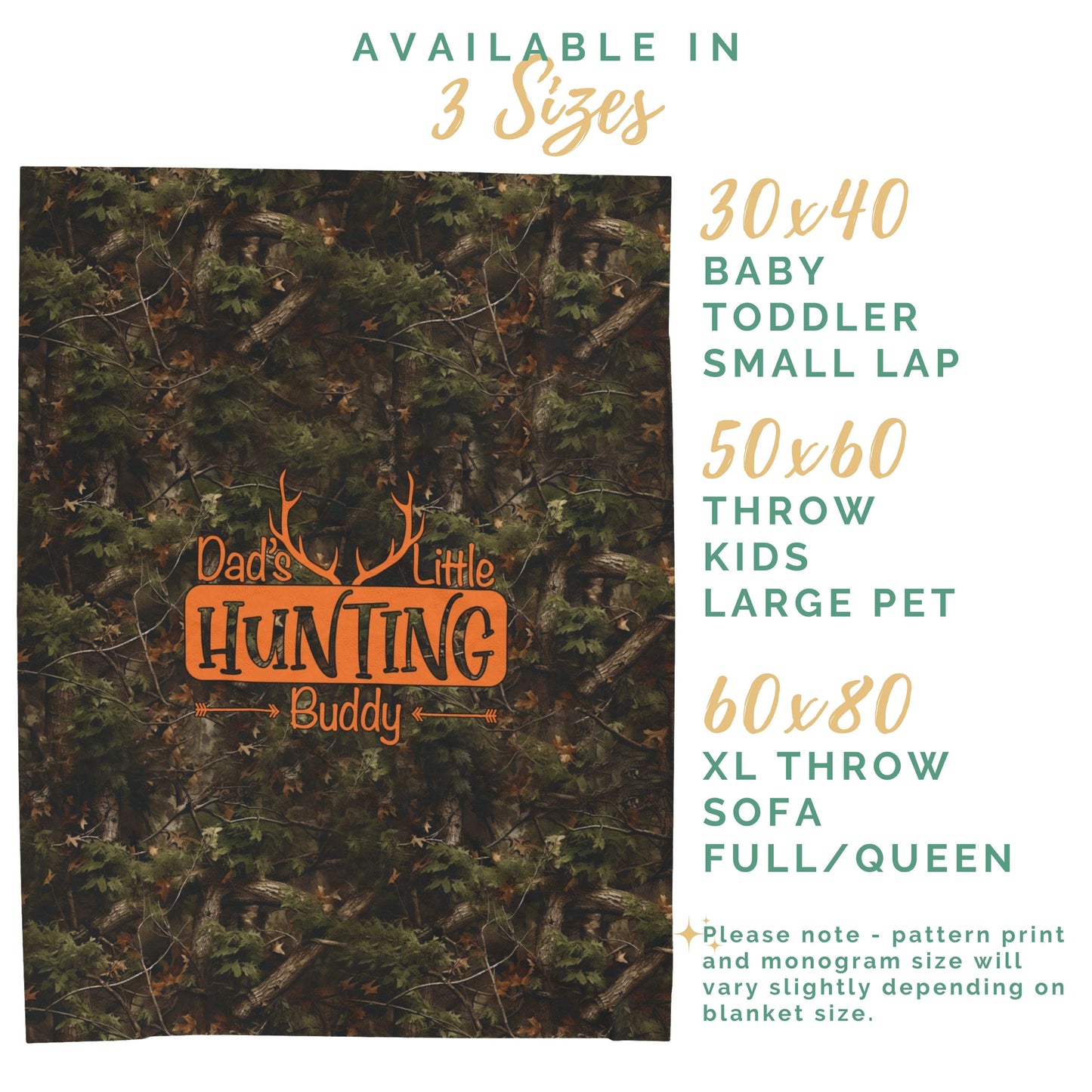 Dad's Little Hunting Buddy Camo Blanket