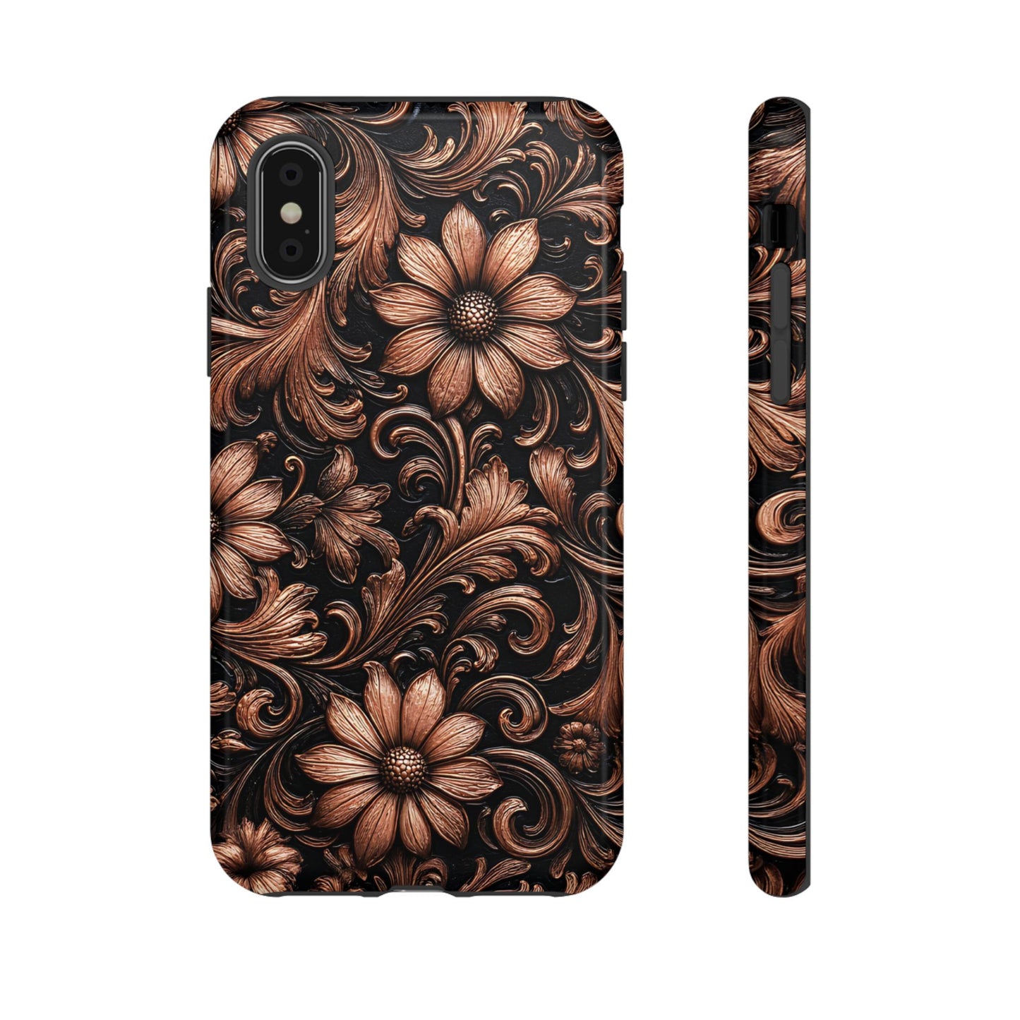 Rose Gold Floral Tough Case