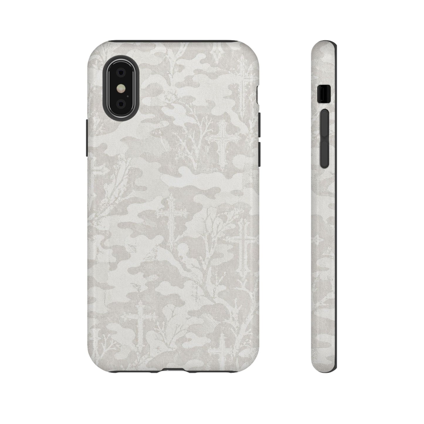 White Camo Cross Tough Case