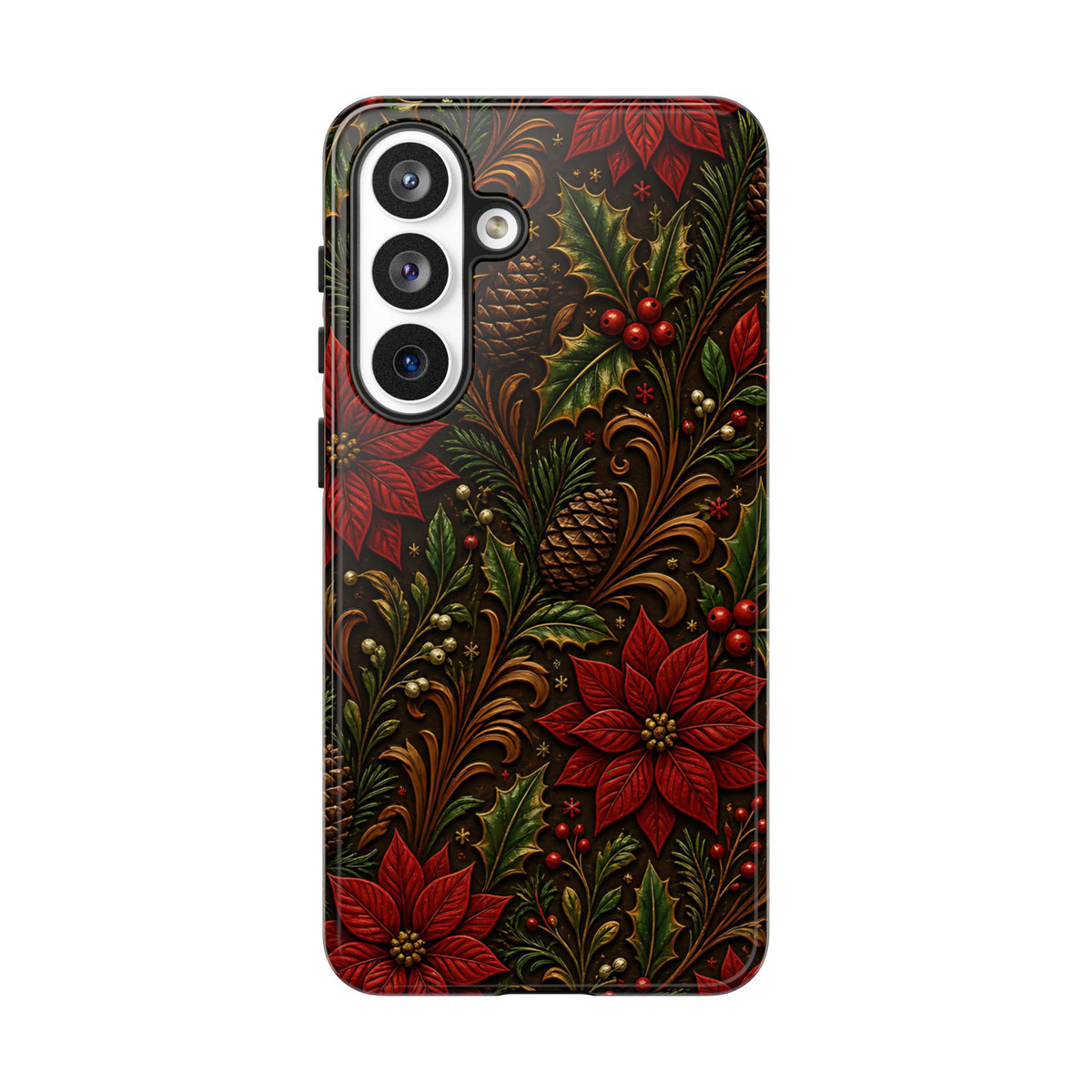 Carved Christmas Holly Tough Case