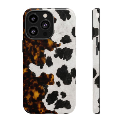 Tortoiseshell + Cowhide Tough Case