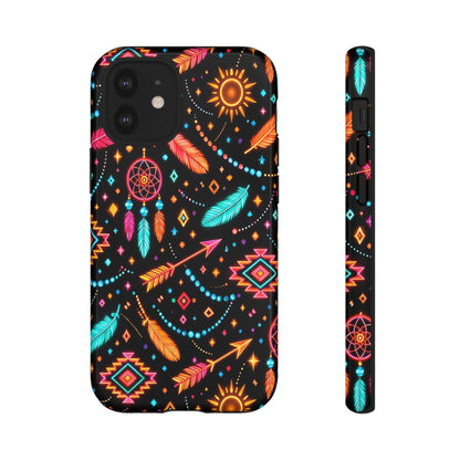 Neon Aztec Feather Tough Case