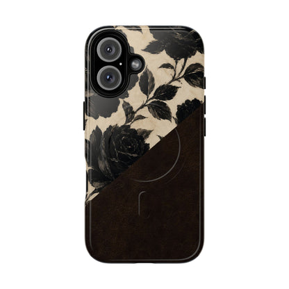 Rose Leather Magnetic Case