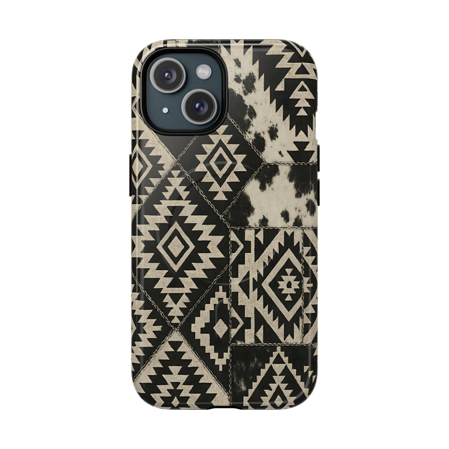 Black Aztec Quilt Magnetic Case