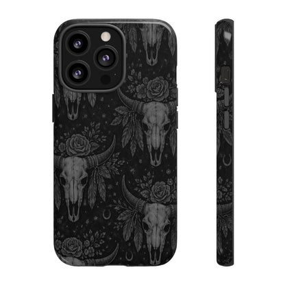 Western Noir Bull Skulls Tough Case