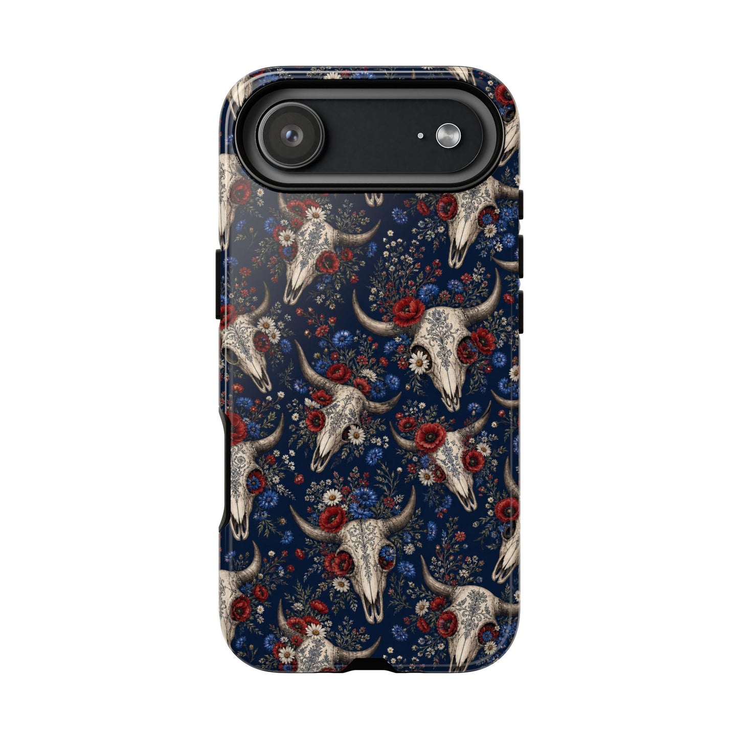 Patriotic Floral Skulls Tough Case