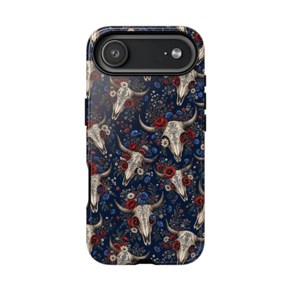Patriotic Floral Skulls Tough Case