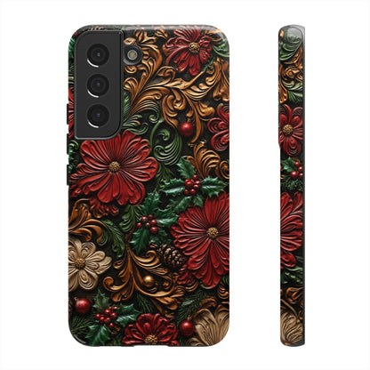 Tooled Christmas Blooms Tough Case