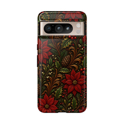 Carved Christmas Holly Tough Case