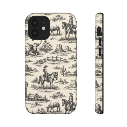 Western Toile Black Tough Case