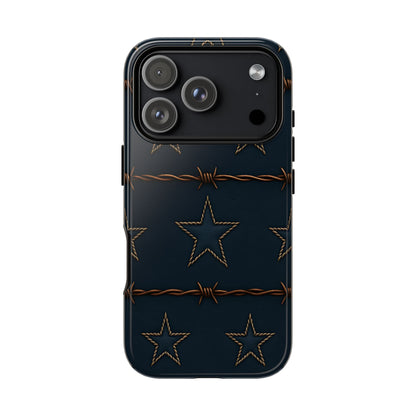 Navy Stars + Barbed Wire Tough Phone Case