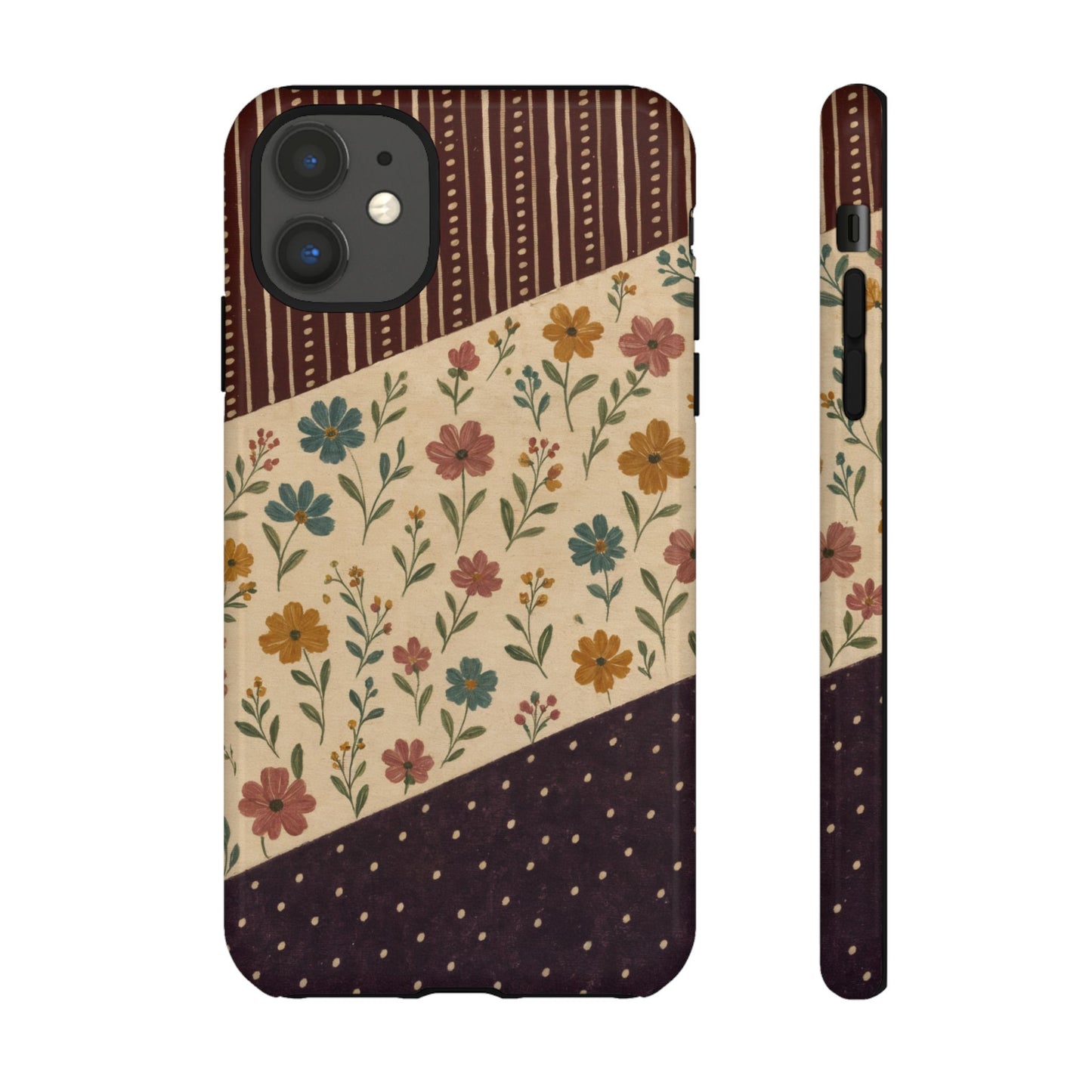 Fall Floral Stripe Tough Case