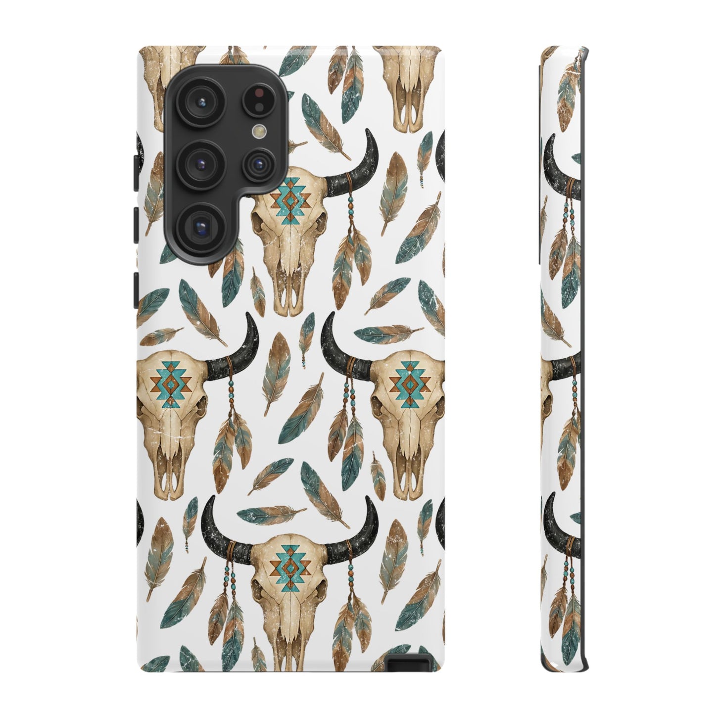 Aztec Feather Skull Tough Case