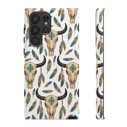 Aztec Feather Skull Tough Case