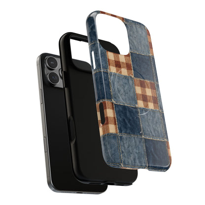 Denim Patchwork Magnetic Case
