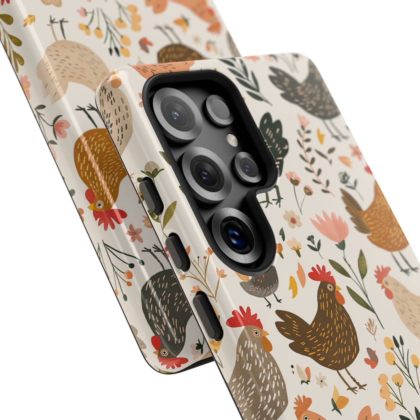 Floral Chickens Tough Phone Case