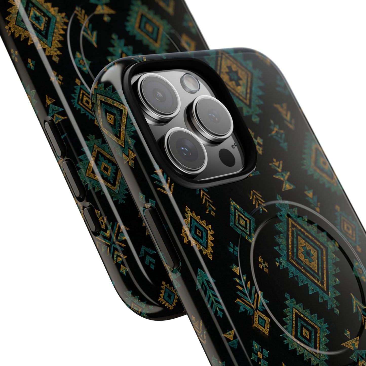 Turquoise Gold Aztec Magnetic Case