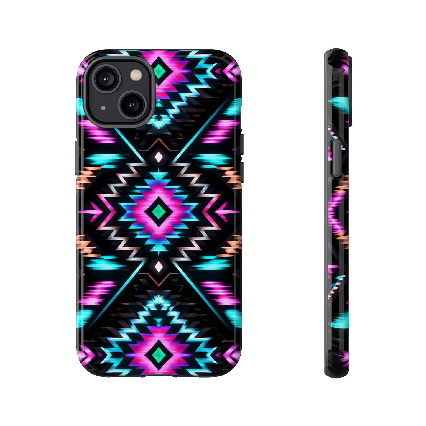 Black Neon Aztec Rug Tough Case