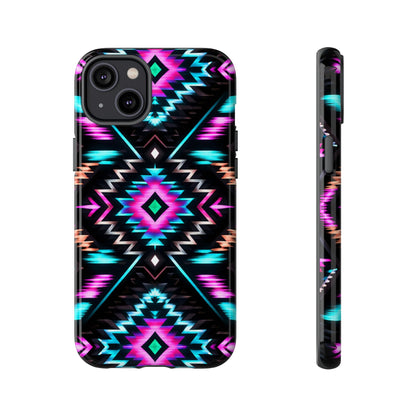 Black Neon Aztec Rug Tough Case