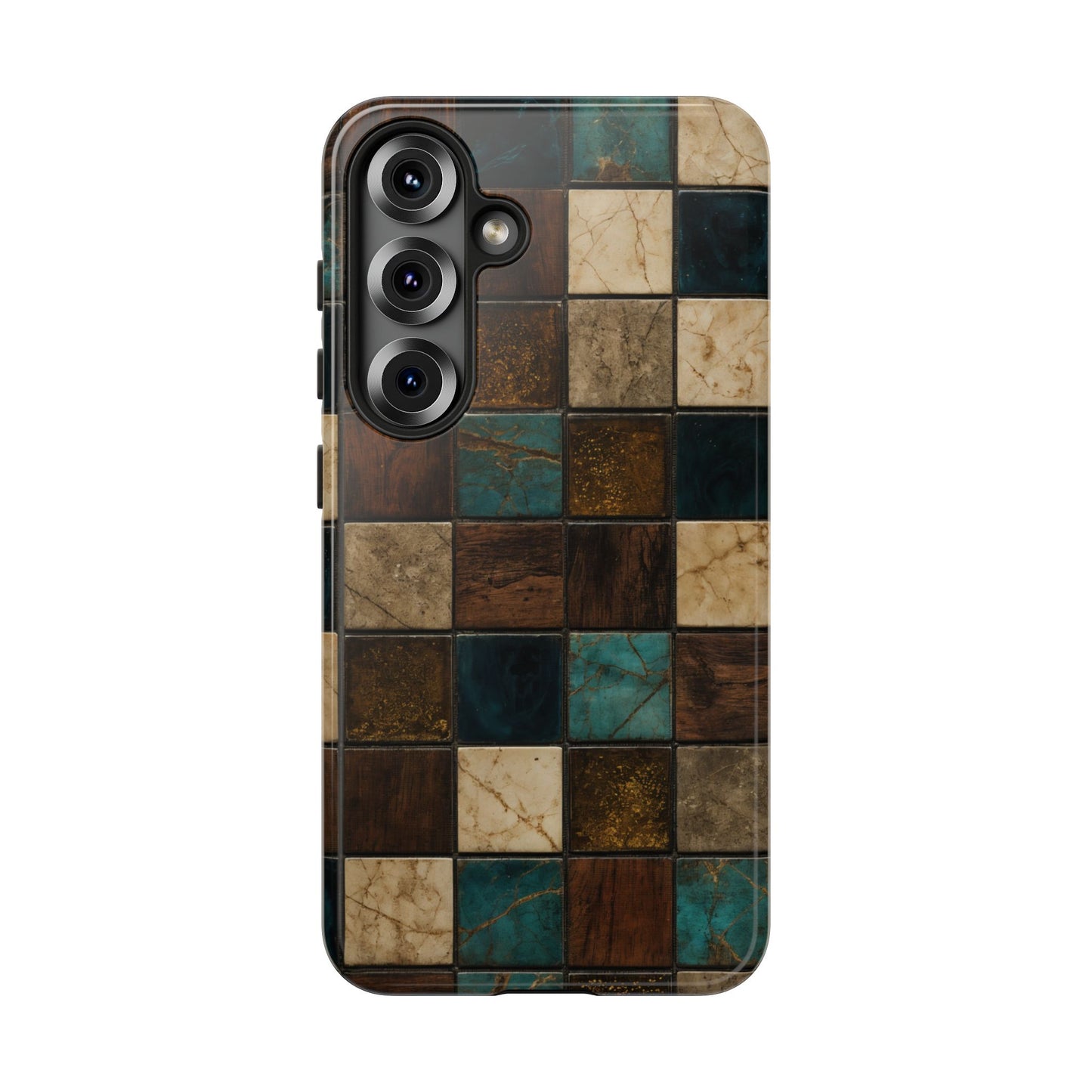 Teal Walnut Tile Tough Case