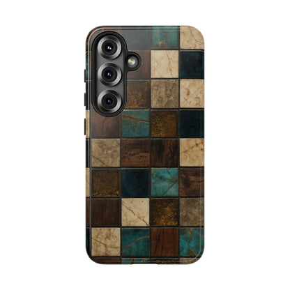 Teal Walnut Tile Tough Case