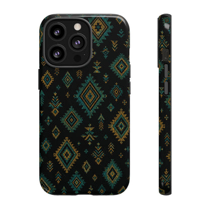 Turquoise Gold Aztec Tough Case