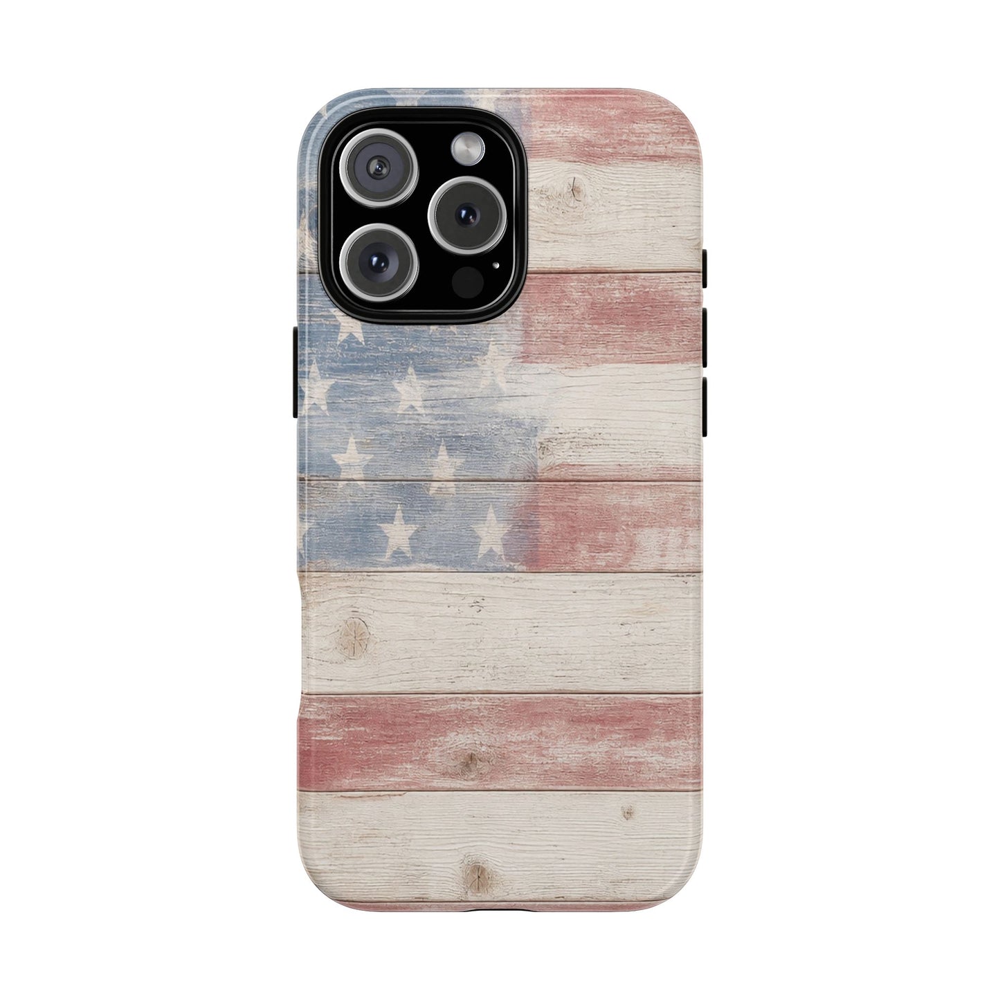 White Wood Flag Tough Case