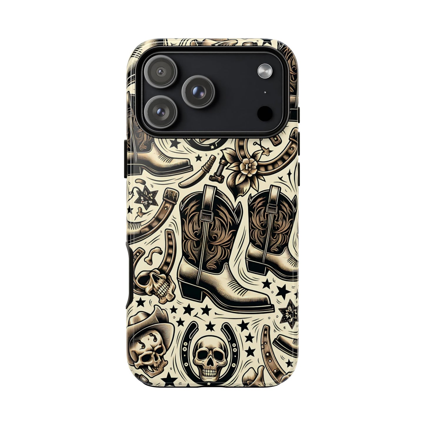 Skulls Boots Horseshoes Tough Phone Case