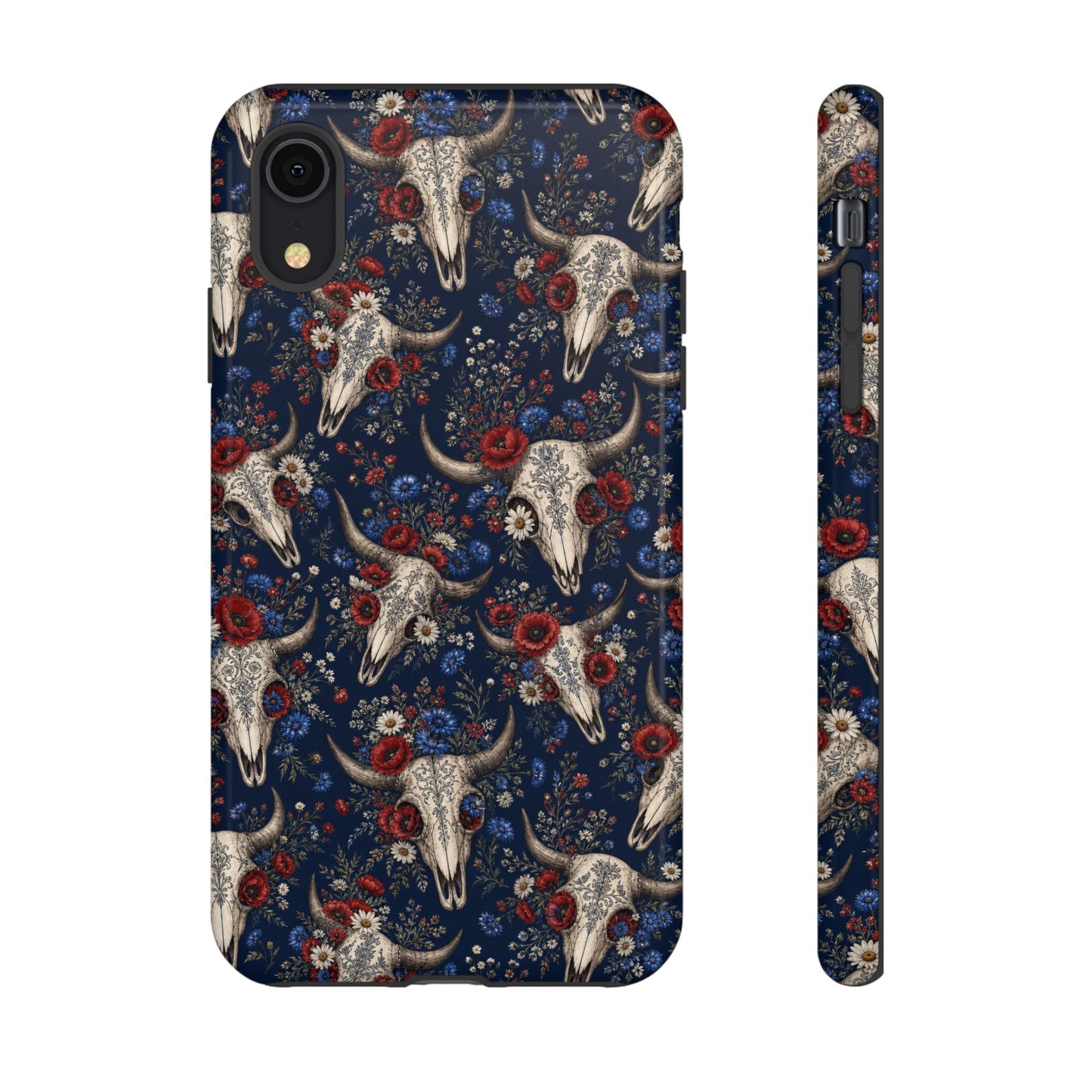 Patriotic Floral Skulls Tough Case