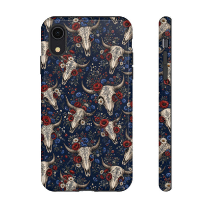 Patriotic Floral Skulls Tough Case