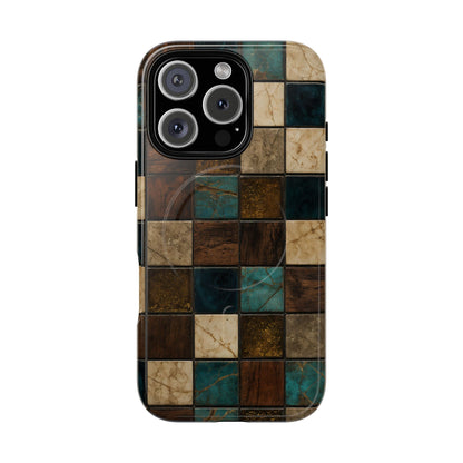 Teal Walnut Tile Magnetic Case