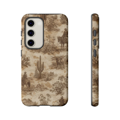 Ivory Cowhide Toile Tough Case