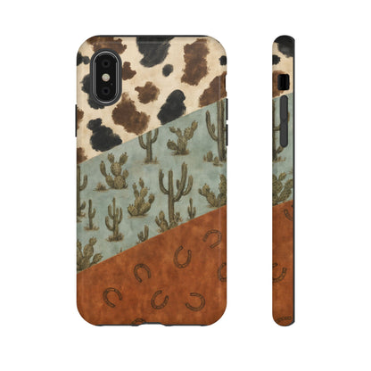 Cowhide Turquoise Cactus Tough Case