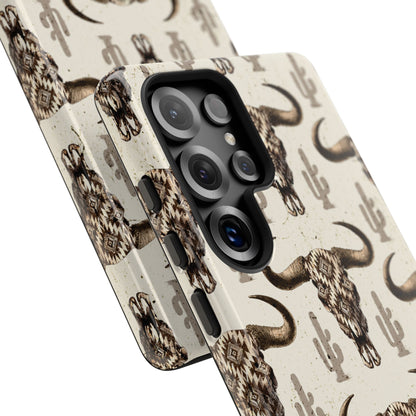 Cactus Aztec Skull Tough Phone Case