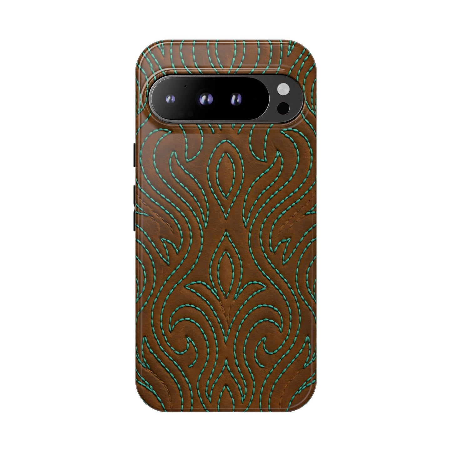 Turquoise Stitched Tough Phone Case