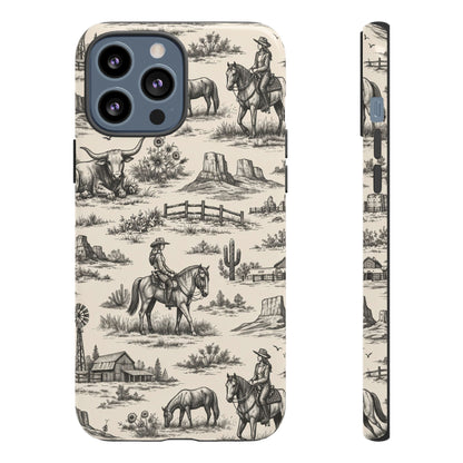 Western Toile Black Tough Case
