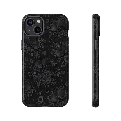 Western Noir Floral Hats Tough Case