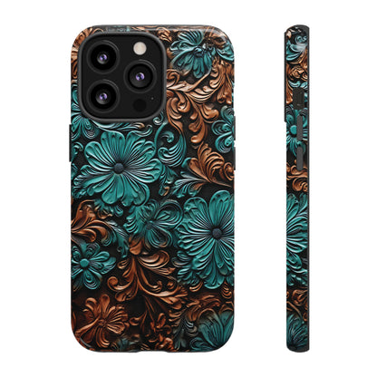 Faux Tooled Floral Tough Case