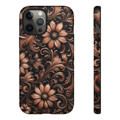 Rose Gold Floral Tough Case