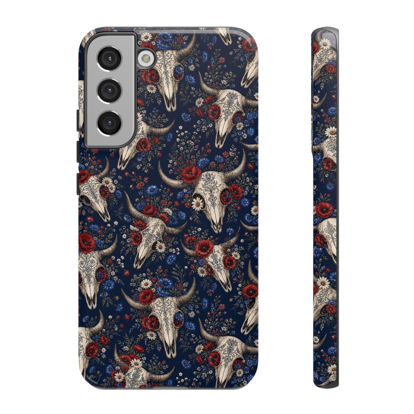Patriotic Floral Skulls Tough Case