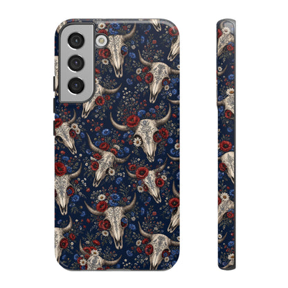 Patriotic Floral Skulls Tough Case