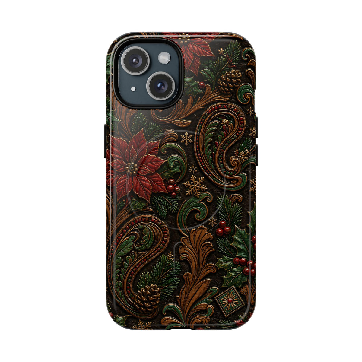 Carved Christmas Paisley Magnetic Case